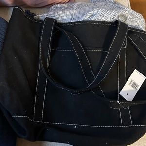 Black Tote with White Stitching